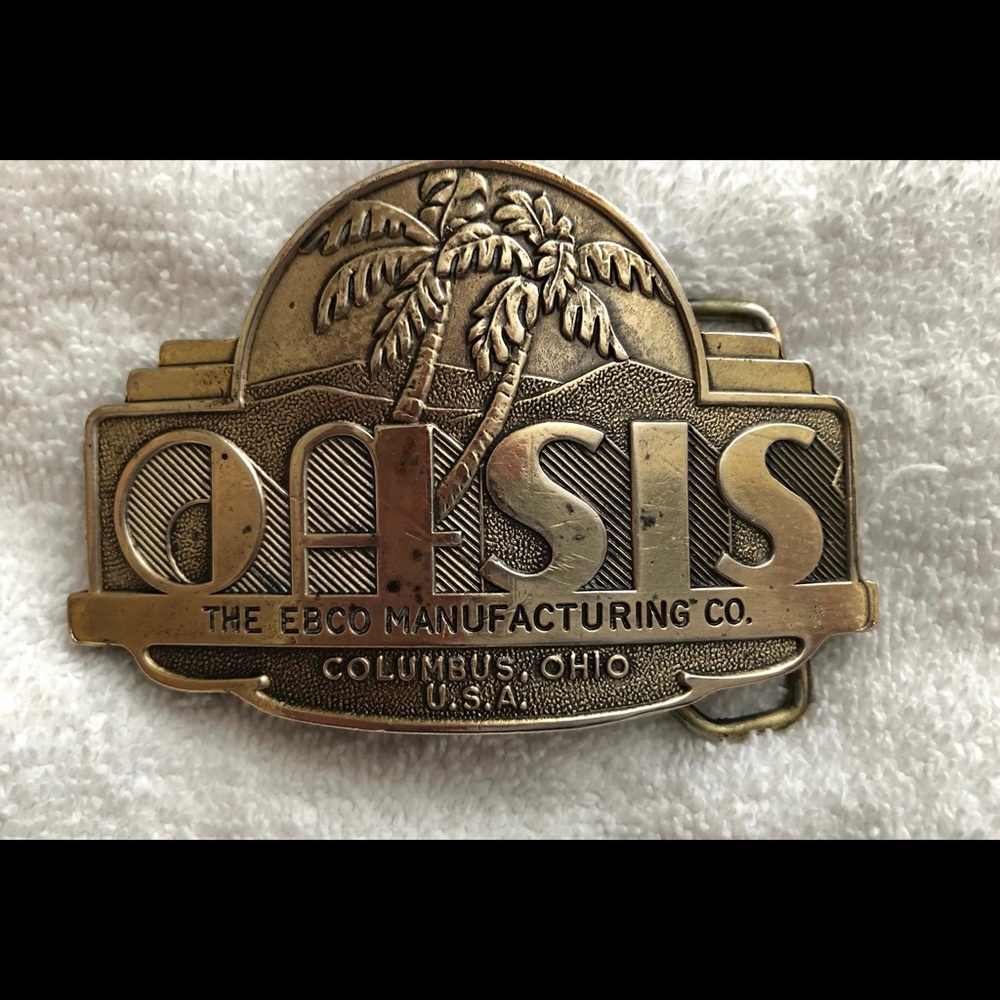Vintage 70’s Oasis Brass Belt Buckle
